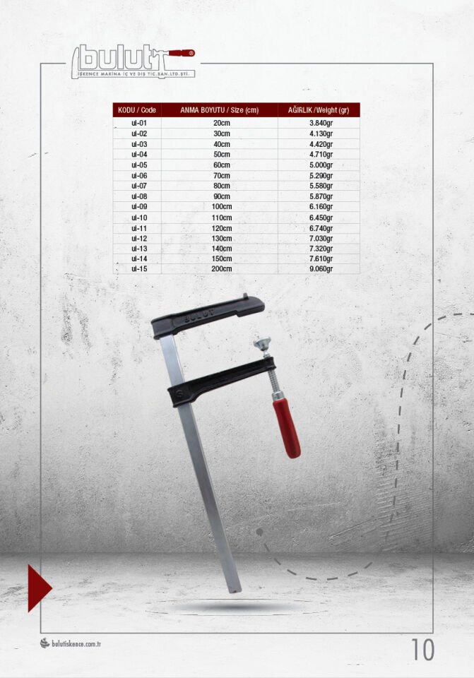 BULUT Long Jawed Clamp 120 cm - 1200x215 mm