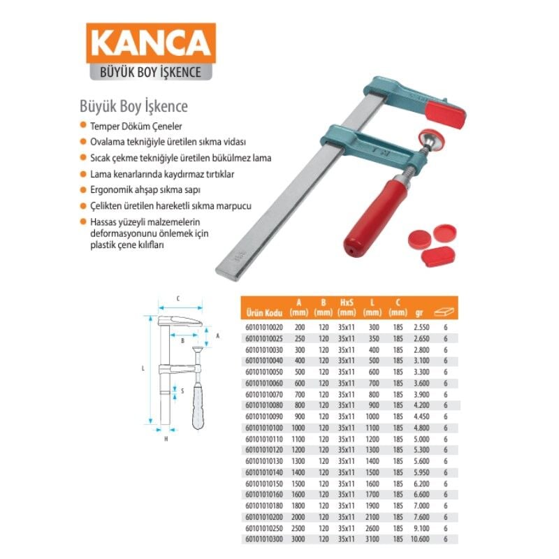 Kanca Large Type Clamp 120 cm 1200x120mm