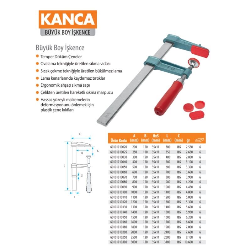 Kanca Große Art Schraubstock 30 cm 300x120mm