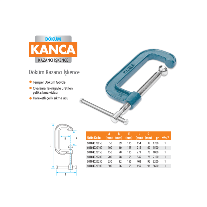 Kanca Casting Clamp 4 Inch 150 mm