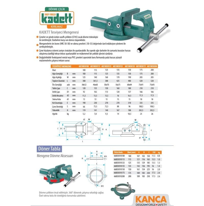 Kanca Kadett Leveling Vise 150 mm