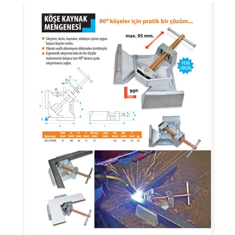 Kanca Corner Welding Vice 95 mm